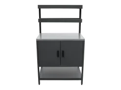 Cocina exterior de 3 módulos en acero inoxidable negro