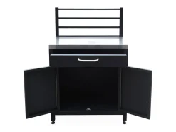 Cocina exterior de acero 1 cajón y 2 puertas, 80cm negro