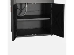 Cocina exterior de acero con fregadero y 2 puertas, 80cm negro