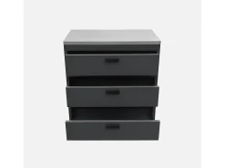 Cocina exterior de acero 3 cajones, 80cm negro