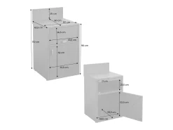 Cocina exterior de acero 2 puertas, 60cm negro