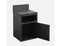 Cocina exterior de acero 2 puertas, 60cm negro