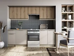 Cocina gris ceniza con aspecto de roble Sonoma 240 cm Psyché