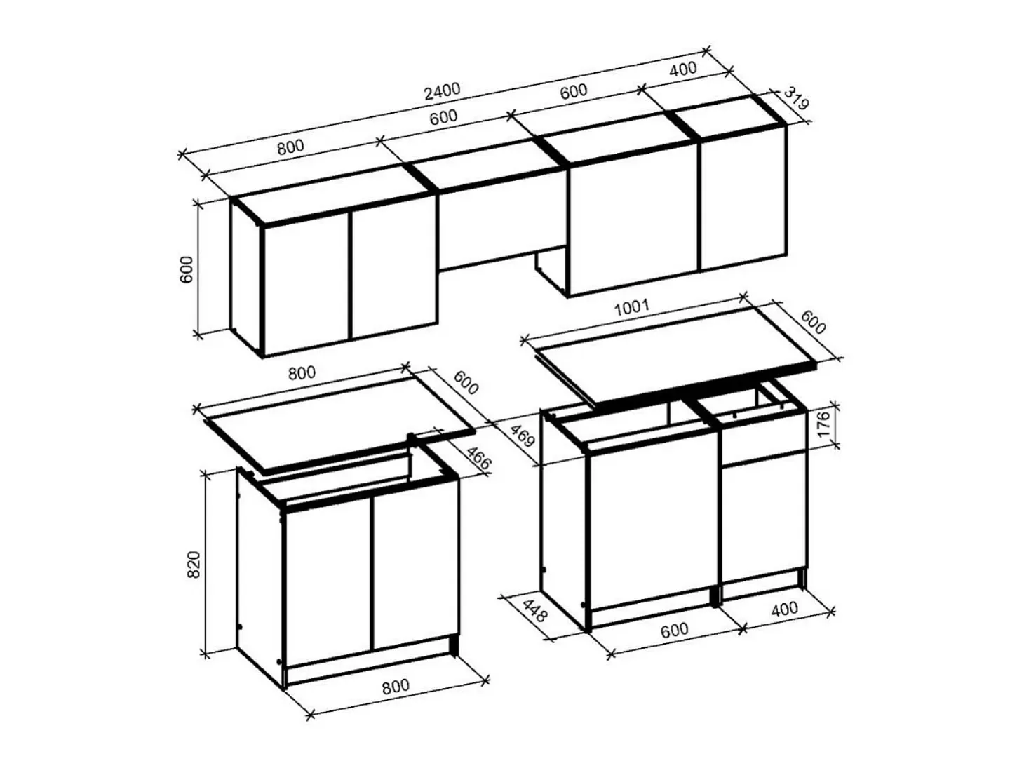 Cocina moderna Cashmere 240 cm FARMER