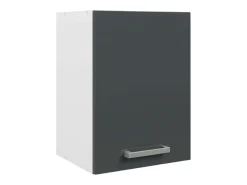 Cocina modular Vetro en melamina 8 módulos 4 cajones blanco y gris 240 cm