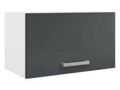 Cocina modular Vetro en melamina 8 módulos 4 cajones blanco y gris 240 cm