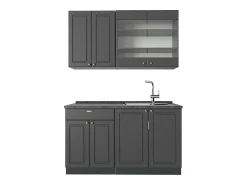 Cocina para solteros antracita-oro landhaus 140x46x81.6 fame-line