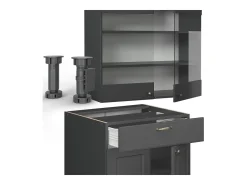 Cocina para solteros antracita-oro landhaus 140x46x81.6 fame-line