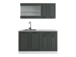 Cocina para solteros antracita casa de campo/blanco 140x46x81.6 r-line