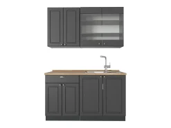 Cocina para solteros antracita-oro landhaus 140x60x81.6 fame-line