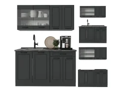 Cocina para solteros antracita casa de campo/antracita 140x46x81.6 r-line