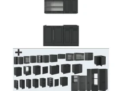 Cocina para solteros antracita casa de campo/antracita 140x46x81.6 r-line