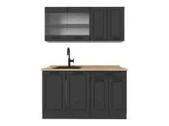 Cocina para solteros antracita casa de campo/antracita 140x46x81.6 r-line