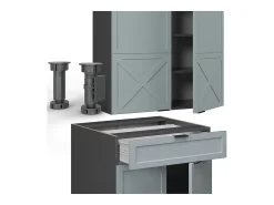 Cocina para solteros azul claro/gris antracita 140x60x81.6 fame-line