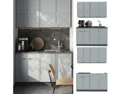 Cocina para solteros azul claro/gris antracita 140x60x81.6 fame-line