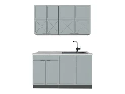 Cocina para solteros azul claro/gris antracita 140x46x81.6 fame-line