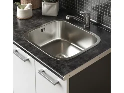 Cocina para solteros blanco brillo/antracita 160x46x81.6 r-line