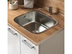 Cocina para solteros blanco alto brillo/blanco 160x46x81.6 r-line