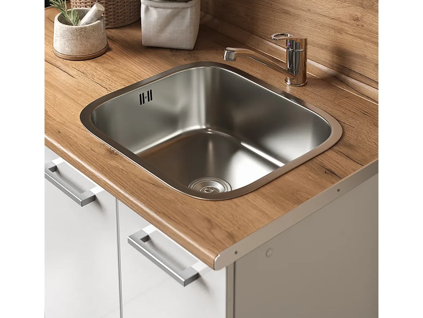 Cocina para solteros blanco alto brillo/blanco 160x46x81.6 r-line