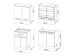 Cocina para solteros burdeos brillo intenso/blanco 140x60x81.6 fame-line