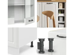 Cocina para solteros casa de campo blanca/blanca 160x46x81.6 r-line