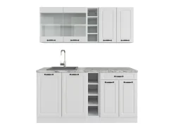 Cocina para solteros casa de campo blanca/blanca 160x46x81.6 r-line