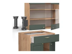 Cocina para solteros green-gold country/gold power roble 140x46x81.6 fame-line