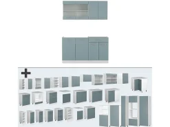Cocina para solteros gris azulado 140x60x81.6 r-line