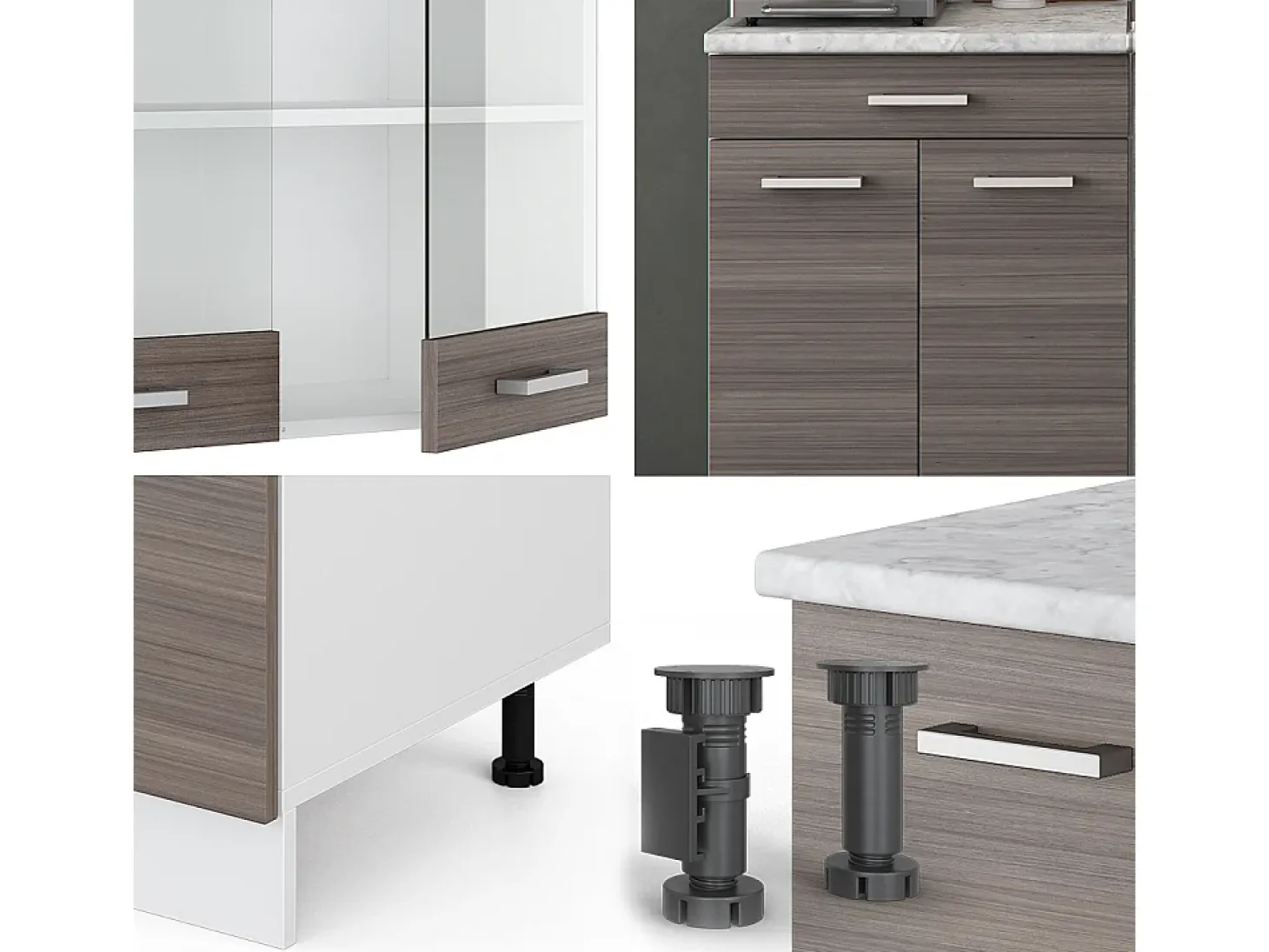 Cocina para solteros gris noble 140x60x81.6 r-line