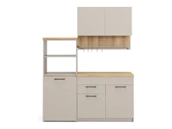 Cocina para solteros gris 160x60x81.6 egbert