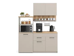 Cocina para solteros gris 160x60x81.6 egbert