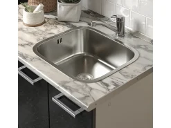 Cocina para solteros negro brillo/blanco 160x46x81.6 r-line