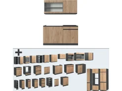 Cocina para solteros oro power roble/antracita 140x46x81.6 r-line