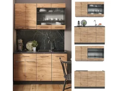 Cocina para solteros oro power roble/antracita 140x60x81.6 fame-line