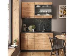 Cocina para solteros oro power roble/antracita 140x46x81.6 fame-line