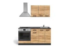 Cocina para solteros oro power roble/antracita 160x46x81.6 r-line