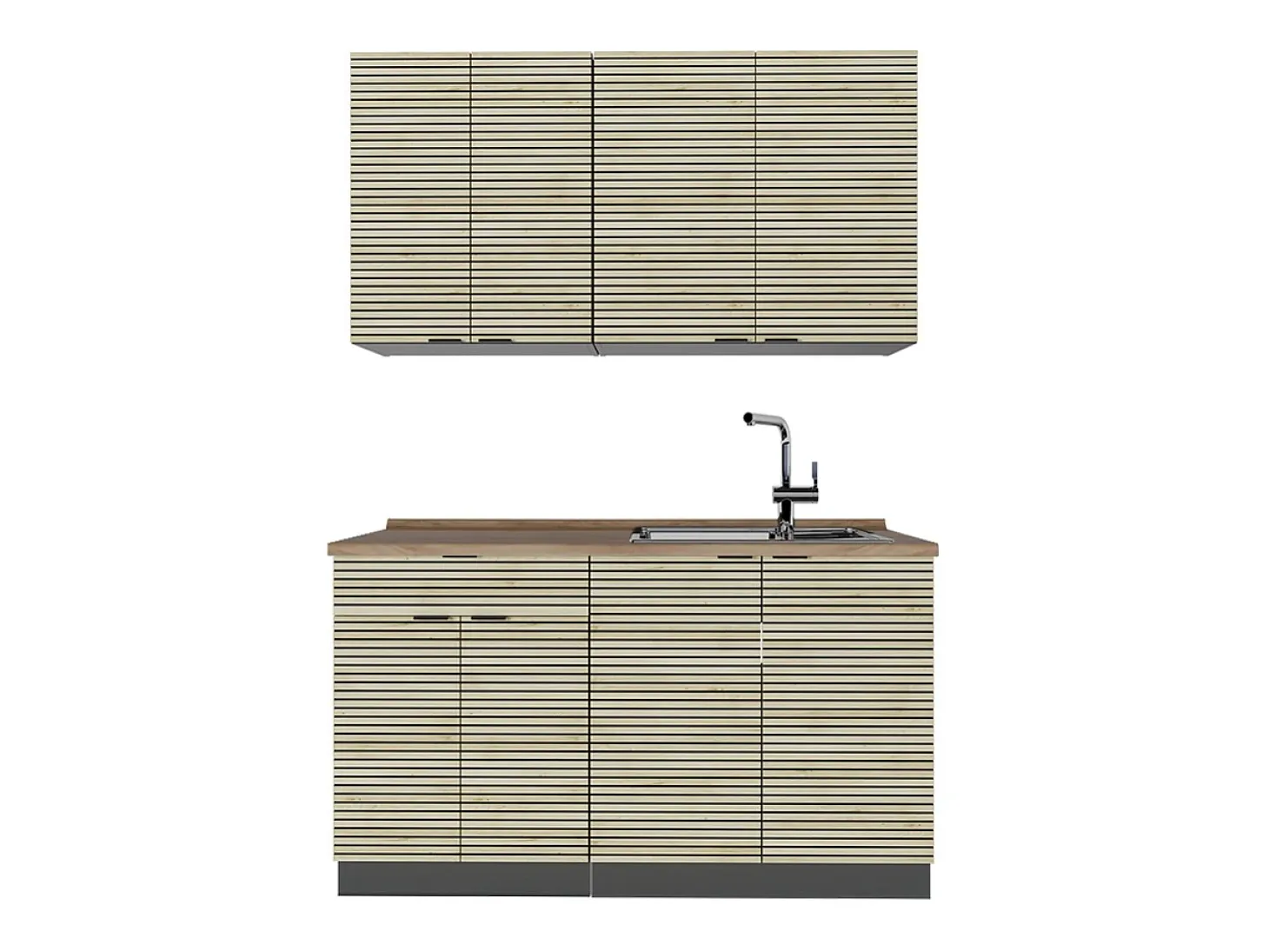 Cocina para solteros panel de roble/antracita 140x60x81.6 fame-line