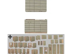 Cocina para solteros panel de roble/roble goldkraft 140x60x81.6 fame-line
