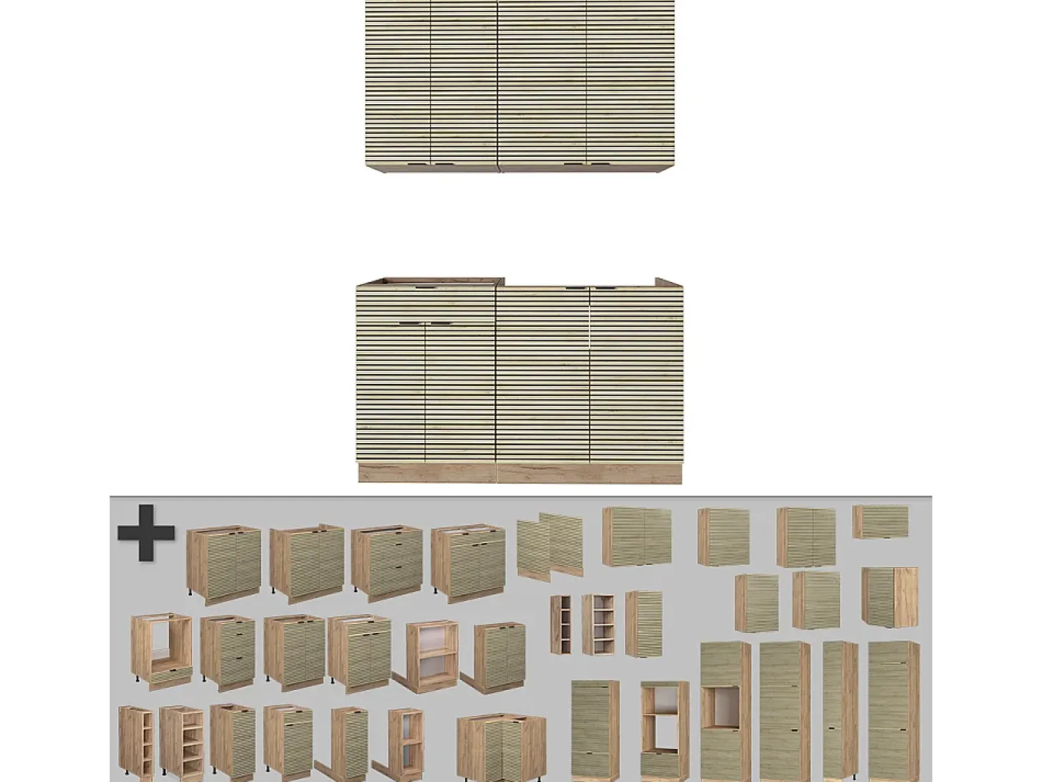 Cocina para solteros panel de roble/roble goldkraft 140x60x81.6 fame-line