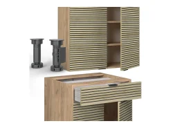 Cocina para solteros panel de roble/roble goldkraft 140x60x81.6 fame-line