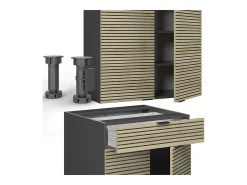 Cocina para solteros panel de roble/antracita 140x46x81.6 fame-line
