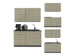 Cocina para solteros panel de roble/antracita 140x60x81.6 fame-line