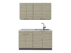 Cocina para solteros panel de roble/antracita 140x60x81.6 fame-line