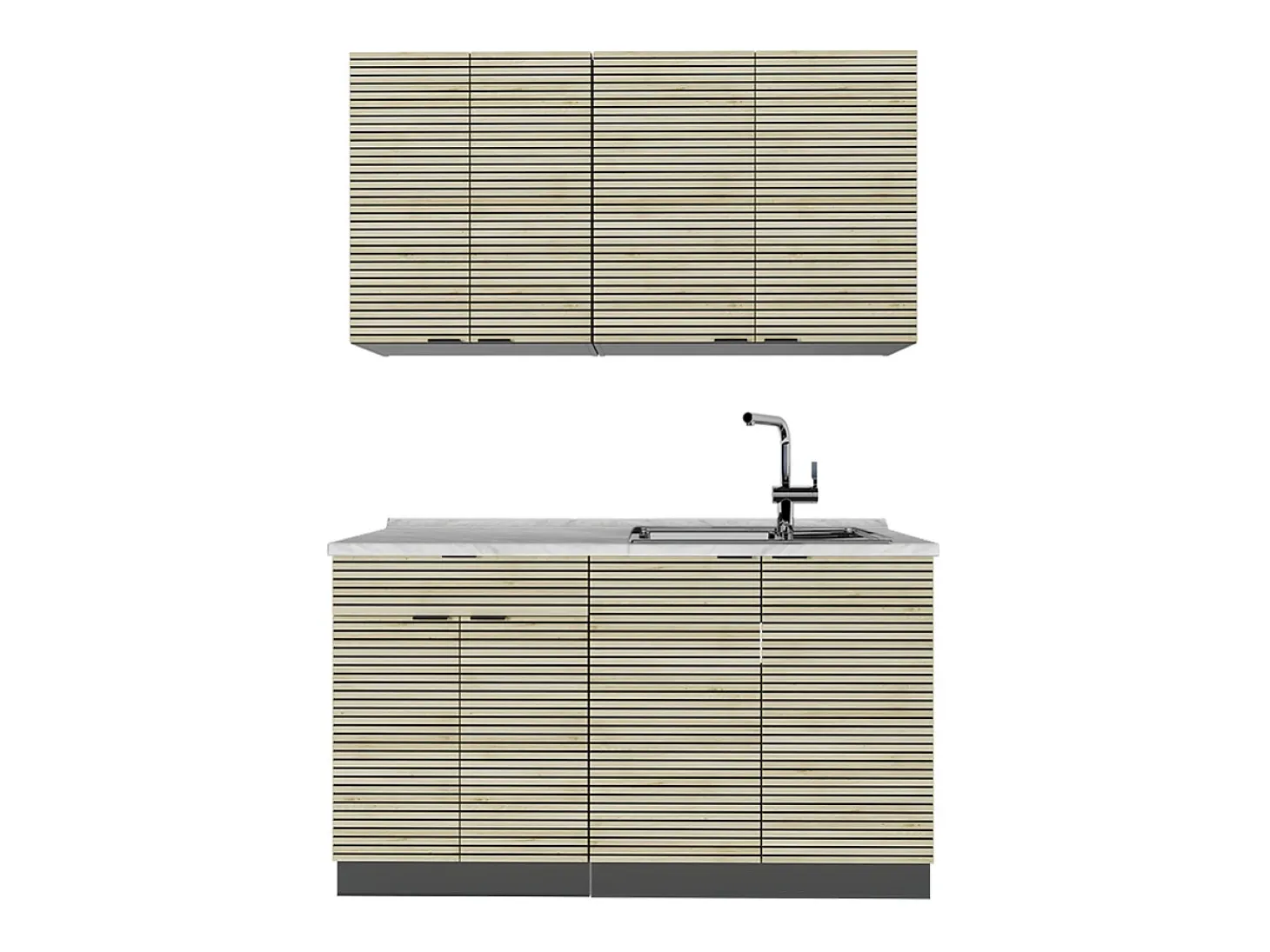 Cocina para solteros panel de roble/antracita 140x60x81.6 fame-line
