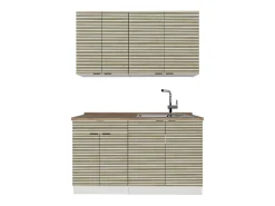 Cocina para solteros panel roble/blanco 140x60x81.6 fame-line