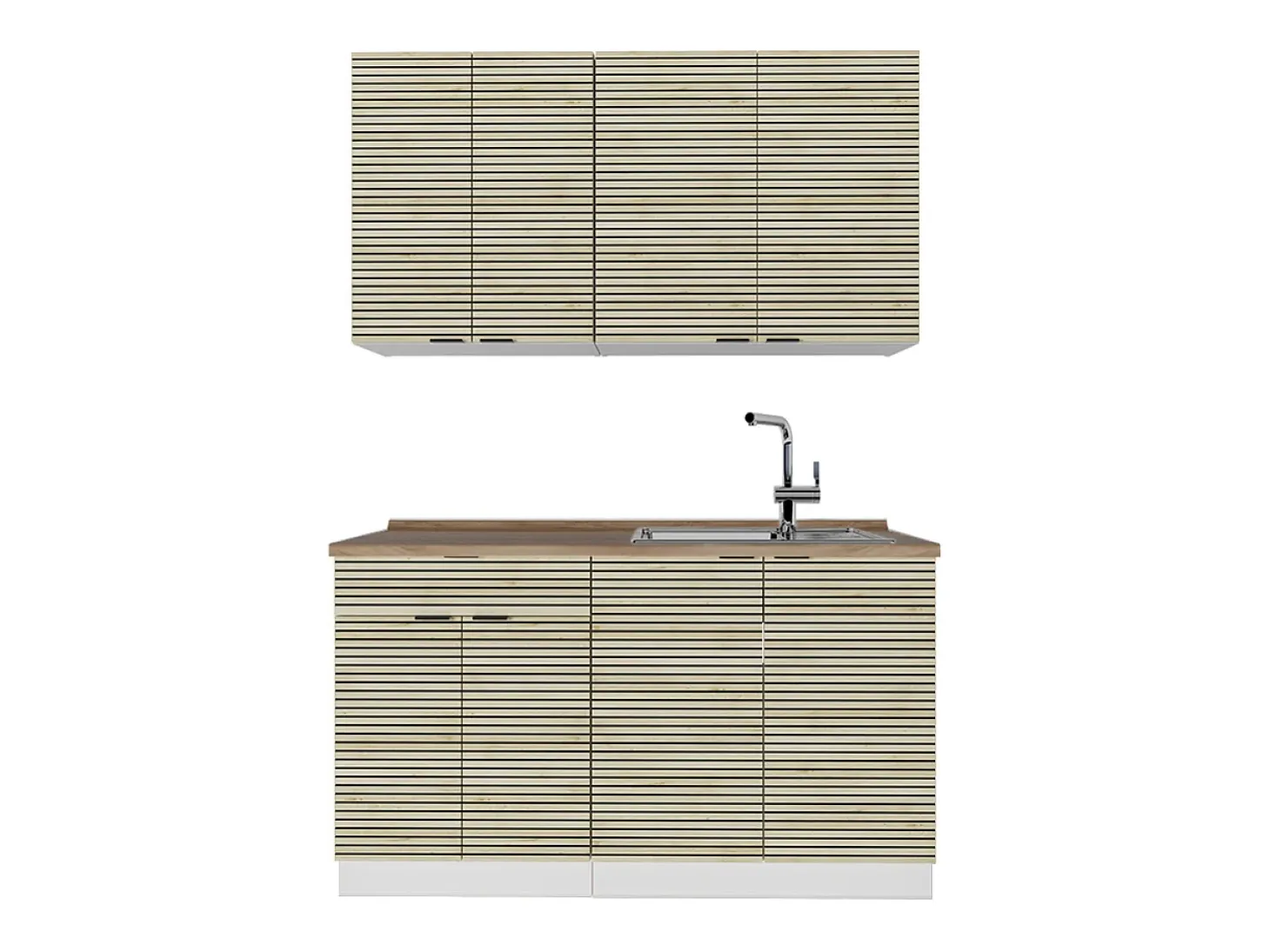 Cocina para solteros panel roble/blanco 140x60x81.6 fame-line