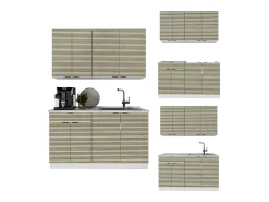 Cocina para solteros panel roble/blanco 140x60x81.6 fame-line