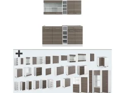 Cocina para solteros precioso gris/blanco 160x60x81.6 r-line