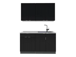 Cocina para solteros rayas negras/antracita 140x60x81.6 fame-line