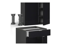 Cocina para solteros rayas negras/antracita 140x60x81.6 fame-line
